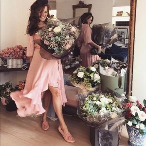 Office loafers pink suede 40